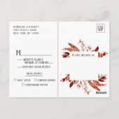 Rustieke schoonheid Floral bruiloft Maaltijd keuze Briefkaart (Achterkant)