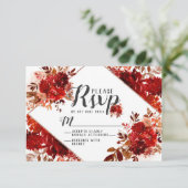 Rustieke schoonheid Floral Diamond bruiloft RSVP R Kaartje (Staand voorkant)