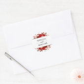 Rustieke schoonheid Floral ingelijst Monogram brui Ronde Sticker (Envelop)