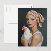 Rustieke schoonheid met kip briefkaart (Voorkant / Achterkant)