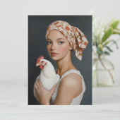 Rustieke schoonheid met kip kaart (Staand voorkant)