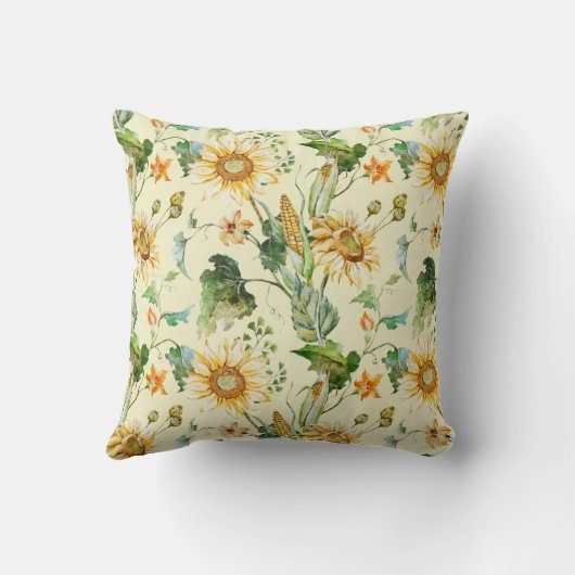 Rustieke schoonheid Zonnebloem Bloemen Kussen (Achterkant)