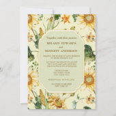 Rustieke schoonheid Zonnebloem Botanische bruiloft Kaart (Voorkant)