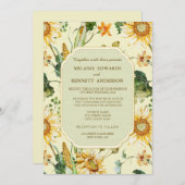 Rustieke schoonheid Zonnebloem Botanische bruiloft Kaart (Voorkant / Achterkant)