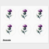 Rustieke Schotse Distel Ronde Stickers (Vel)