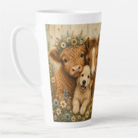 Rustieke Schotse Hoogland Koe, Veulen & Puppy Bloe