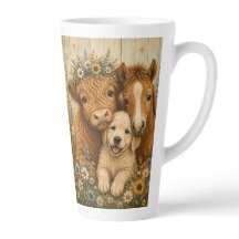 Rustieke Schotse Hoogland Koe, Veulen & Puppy Bloe