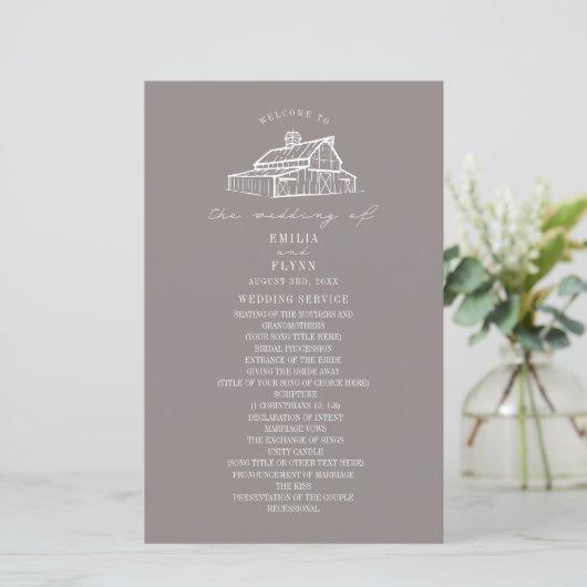 Rustieke schuur Amethist grijs Boerderij bruiloft  (Staand voorkant)