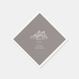 Rustieke schuur Amethist grijs Boerderij herfst br Servet