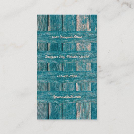 Rustieke Schuur Board  Land Blauwgroen Hout Graan Visitekaartje (Achterkant)