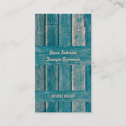 Rustieke Schuur Board Land Blauwgroen Hout Graan Visitekaartje (Voorkant)