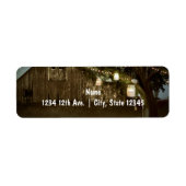 Rustieke schuur & boomverlichting bruiloft Adreset Etiket (Voorkant)