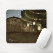 Rustieke Schuur & Boomverlichting bruiloft Muismat (Met muis)