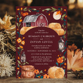 Rustieke schuur Bourgondische herfstlantaarn bloem Kaart