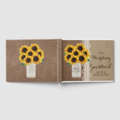 Rustieke schuur bruiloft burlap Mason Jar Zonneblo Gastenboek (Volledig)
