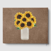 Rustieke schuur bruiloft burlap Mason Jar Zonneblo Gastenboek (Achterkant)