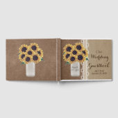 Rustieke schuur bruiloft burlap Mason Jar Zonneblo Gastenboek (Volledig)