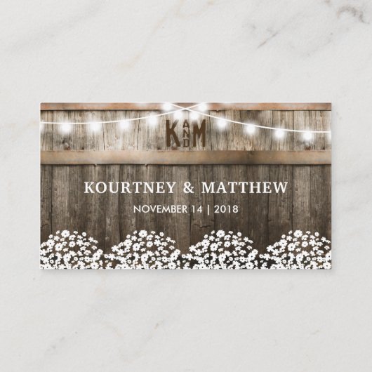 Rustieke schuur bruiloft gratis Drinken voucher Visitekaartje (Achterkant)