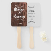 Rustieke schuur bruiloft hand fans handwaaier (Voorkant en achterkant)