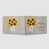 Rustieke Schuur Bruiloft Hout Mason Jar Zonnebloem Gastenboek (Volledig)