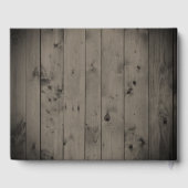 Rustieke schuur bruiloft hout roze bloemen gastenboek (Achterkant)