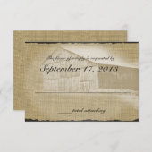 Rustieke schuur bruiloft reactie RSVP kaartje (Voorkant / Achterkant)