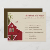 Rustieke schuur bruiloft RSVP kaart (Voorkant / Achterkant)