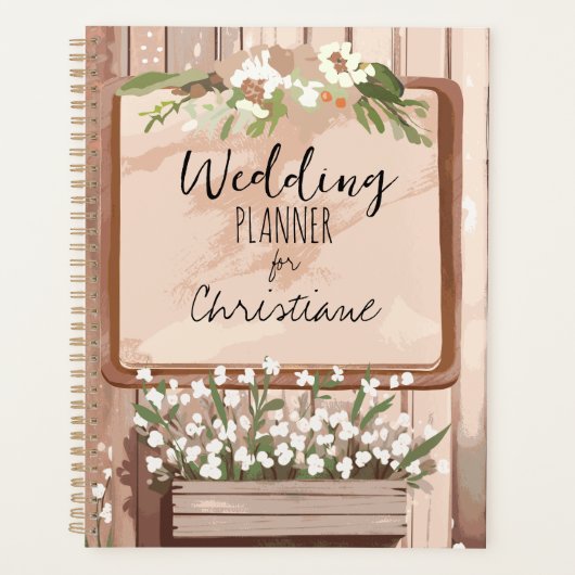 Rustieke Schuur Bruiloftsplanner | Foto & Naam Ont Planner (Voorkant)