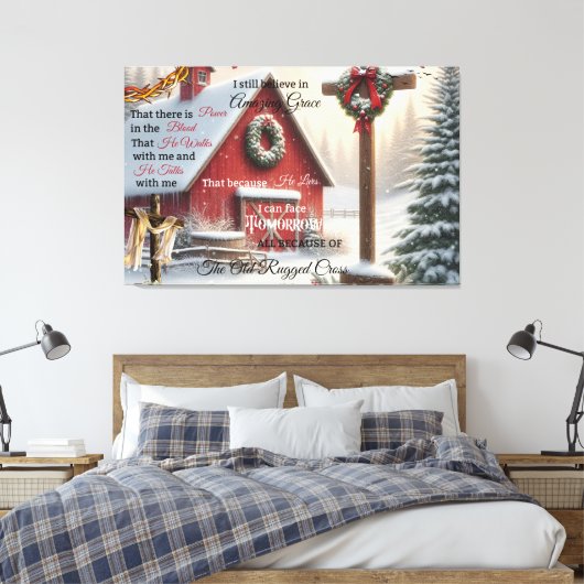 Rustieke schuur canvas Ik geloof nog steeds in ver (Insitu (Slaapkamer))