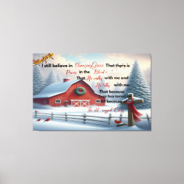 Rustieke schuur canvas Ik geloof nog steeds in ver