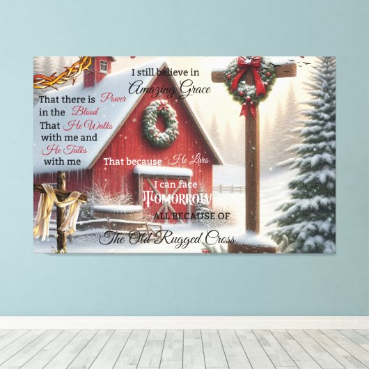 Rustieke schuur canvas Ik geloof nog steeds in ver Afdruk (Insitu (Houten vloer))