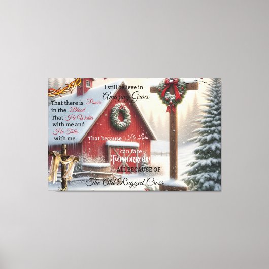 Rustieke schuur canvas Ik geloof nog steeds in ver Afdruk (Voorkant)