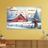 Rustieke schuur canvas Ik geloof nog steeds in ver Afdruk (Insitu (Woonkamer))