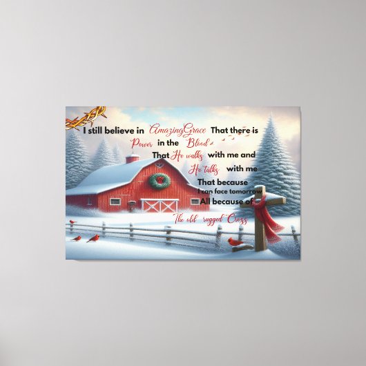 Rustieke schuur canvas Ik geloof nog steeds in ver Afdruk (Voorkant)