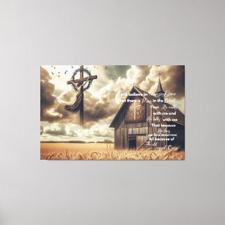Rustieke schuur canvas Ik geloof nog steeds in ver Afdruk