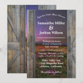 Rustieke schuur deuren bruiloft kaart (Voorkant / Achterkant)