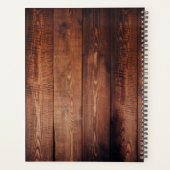 Rustieke schuur donker hout zonnebloem bruiloft pl planner (Achterkant)