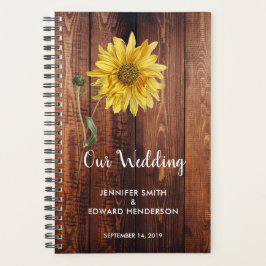 Rustieke schuur donker hout zonnebloem bruiloft pl planner