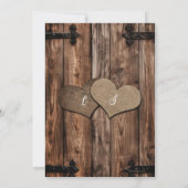 Rustieke Schuur Door Beige Witte Burlap Lace Weddi Kaart (Achterkant)