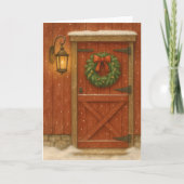 Rustieke Schuur Door Kerst Kaart (Voorkant)