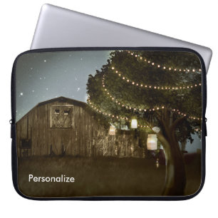 Rustieke schuur- en boomlichten laptophoes laptop sleeve