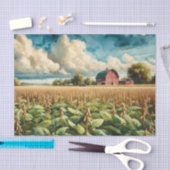 Rustieke Schuur en Soja Boerderij Waterverf Decoup Tissuepapier (Craft)