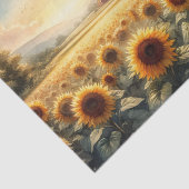 Rustieke schuur en zonnebloemen Waterverf Decoupag Tissuepapier (Detail)