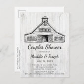 Rustieke schuur foto uitnodiging voor koppel bruis (Voorkant / Achterkant)