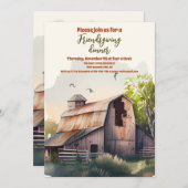 Rustieke schuur Friendsgiving Thanksgiving Diner Kaart (Voorkant / Achterkant)