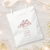 Rustieke schuur gedempt rode herfst bruiloft bedankzakje (Geknipt)