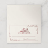 Rustieke schuur gedempt rood Boerderij herfst brui Plaatskaartje (Buitenkant ongevouwen)