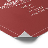 Rustieke schuur gedempte rode herfst bruiloft welk poster (Hoek)