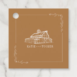 Rustieke schuur Goldenrod Boerderij herfst bruilof Bedankjes Labels