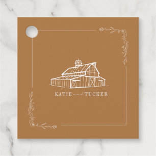 Rustieke schuur Goldenrod Boerderij herfst bruilof Bedankjes Labels